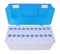 Yosoo Health Gear Caja de Almacenamiento de Tubos de Ensayo Portátil Tapa a Prueba de Polvo Contiene 20 Tubos Organizadores de Estante de Laboratorio de Laboratorio de Laboratorio con