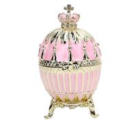 Yosoo Health Gear Caja de Baratijas de Huevo, Organizador de Joyas de Aleación de Zinc Esmaltado con Tapa, Caja de Almacenamiento Decorativo para Anillos Pendientes Pequeños Accesorios Tocadoras