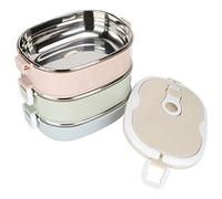 Yosoo Health Gear Cajas Contenedores de Almuerzo con Aislamiento Térmico Calientes Portátil, Contenedor de Alimentos Térmicos de Acero Inoxidable, Accesorios para Fiambreras (3 Capas)