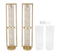 Yosoo Health Gear Candelabro de Pared, 2 Piezas de Arte de Pared de Metal Vintage, Diseño Hueco con Cubierta de Vidrio, para Decoración del Hogar, Sala de Estar y Dormitorio (GOLD)
