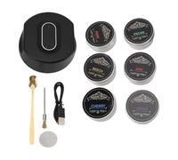 Yosoo Health Gear Cóctel Whisky Smoker Kit con Mini Ventilador Silencioso 6 Chips de Madera, Cóctel de Calefacción de Calefacción Eléctrico Kit Whisky para Whisky para el Bar
