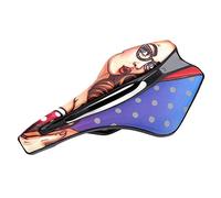 Yosoo Health Gear Cojín para Sillín de Bicicleta, Asiento de Bicicleta de Cuero de Microfibra PU con Ventilación Hueca 240 X 145 Mm, Soporte de Espuma EVA Cola Reflectante Diseño Impermeable para