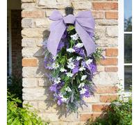 Yosoo Health Gear Colgante de Puerta de Flores de Seda Floral de Seda de Lavanda, 19,69 X 9,84 Pulgadas, Flores de Color Púrpura Sintético, Decoración Ligera Durante Todo el Año para Puerta de