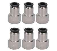 Yosoo Health Gear Conector Neumático Recto Hembra, Conector de Tubo de Conexión a Presión de Latón, Adaptador Recto Hembra de 1 4 Pulgadas, Rosca Prerevestida, Anillo de Liberación Rápida para (6-02)