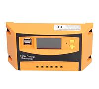 Yosoo Health Gear Controlador de Carga Solar de 12 V 24 V PWM Regulador de Carga Solar ABS Dual USB Pantalla Grande IP32 para RV Cabina de Usuarios Fuera de la Red Sistemas de Baterías de Plomo