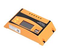 Yosoo Health Gear Controlador de Carga Solar de 12 V 24 V PWM Regulador de Carga Solar ABS Dual USB Pantalla Grande IP32 para RV Cabina de Usuarios Fuera de la Red Sistemas de Baterías de Plomo