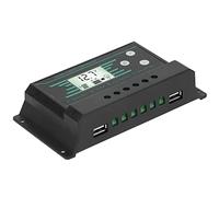 Yosoo Health Gear Controlador de Carga Solar, Plástico PWM Regulador de Carga Solar 30A 12V 24V con LCD Dual USB Detección Automática de Voltaje para Lámpara de Batería Uso Fuera de la Red (z30)