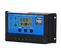 Yosoo Health Gear Controlador de Panel Solar de 12 V y 24 V, Controlador de Carga Solar PWM de Aleación de Aluminio con Pantalla LCD, Seguimiento MPPT, Entrada Dual USB de 50 para Cabina de Barco
