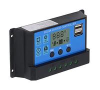 Yosoo Health Gear Controlador de Panel Solar de 12 V y 24 V, Controlador de Carga Solar PWM de Aleación de Aluminio con Pantalla LCD, Seguimiento MPPT, Entrada Dual USB de 50 para Cabina de Barco