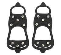 Yosoo Health Gear Crampones para Zapatos Tacos de Hielo de Silicona con 8 Dientes de Acero Inoxidable Empuñaduras para Nieve Cubierta de Tracción Flexible para Senderismo Montañismo Caminar Hombres