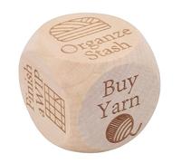 Yosoo Health Gear Dados para Tejer, Dados de Decisión para Acolchar de Madera Hechos a Mano con 6 Tareas Grabadas, para Artesanos, Tejedores y Motivación para Coser