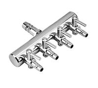 Yosoo Health Gear Distribuidor de Aire para Acuario, Válvula de Control de Flujo Ajustable de 2/4/6 Vías, Divisor de Línea de Aire en Acero Inoxidable para Bomba de Estanque