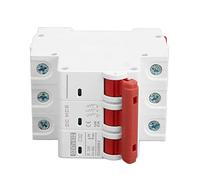 Yosoo Health Gear Disyuntor Pequeño 3P, Mini Disyuntor PA66 DC750V 32A 6000A Capacidad de Ruptura, Extinción de Magnético, Montaje en Riel DIN para Sistemas Solares Fotovoltaicos Marinos CC