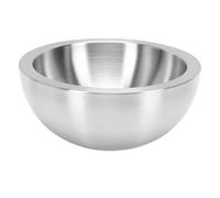 Yosoo Health Gear Ensaladera de Acero Inoxidable de Doble Capa, Tazón de Mezcla de Metal para Servir, Base Resistente 304, Fácil de Limpiar para el Hogar, Cocina, Fiesta, Cereales (20 centímetros)