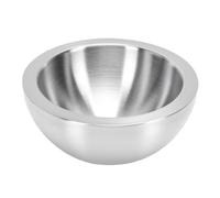 Yosoo Health Gear Ensaladera de Acero Inoxidable de Doble Capa, Tazón de Mezcla de Metal para Servir, Base Resistente 304, Fácil de Limpiar para el Hogar, Cocina, Fiesta, Cereales (16CM)