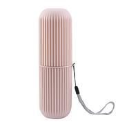 Yosoo Health Gear Estuche de Viaje para Cepillos de Dientes, Soporte de Plástico Portátil para Almacenamiento, Contenedor de PP Antideslizante con Cubierta, 7,7 Pulgadas de Largo para Viajes, (Pink)