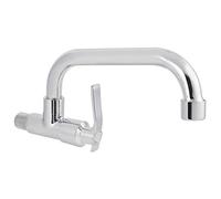 Grifo de Pared, Grifos Largos para Fregadero de Pared, Grifo de Fregadero de Pared, Grifo de Pared de Agua Fría con Tubo de Acero Inoxidable con Cuerpo de Latón para Cocina Casera
