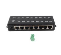 Yosoo Health Gear Inyector PoE Pasivo Plástico Fuente de Alimentación PoE de 8 Puertos CC 12 V a 48 V 10 100 Mbps RJ45 Midspan para Cámaras IP Divisor Configuración de Red Vigilancia de la Oficina