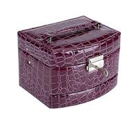 Yosoo Health Gear Joyero de 3 Niveles con Espejo, Organizador de Joyas con 2 Cajones para Anillos, Collares, Pendientes, Color Púrpura