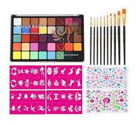 Yosoo Health Gear Kit de Pintura Facial para Niños, Juego de Maquillaje Profesional Activado con Agua con 40 Colores, 10 Pinceles, Perfecto para Fiestas de Cumpleaños y Festivales (2)