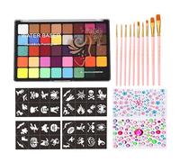 Yosoo Health Gear Kit de Pintura Facial para Niños, Juego de Maquillaje Profesional Activado con Agua con 40 Colores, 10 Pinceles, Perfecto para Fiestas de Cumpleaños y Festivales (3)