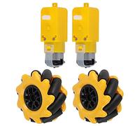 Yosoo Health Gear Mecanum Wheel Robot Juego de Ruedas de Goma ABS de 48 Mm para Motor con Engranajes TT de 3 V a 12 V Piezas de Automóvil de Robot Inteligente para Componentes de Juguetes de