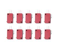 Yosoo Health Gear Microinterruptor 10 Piezas de Repuesto de Botón Pulsador de Metal de Plástico Rojo de 3 Pines de Acción Rápida 10000000 Ciclos de Viaje Pequeño para Botones de Juegos de Paneles de