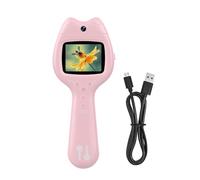 Yosoo Health Gear Microscopio para Niños, Microscopio Portátil de Mano con Pantalla de 2,0 Pulgadas, Aumento de 1600X, Grabación de Vídeo Fotográfico HD, Silicona ABS para PC, para Exploración (Pink)