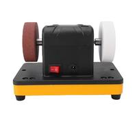 Yosoo Health Gear Mini Amoladora de Banco, Lijadora Eléctrica Pulidora Inalámbrica ABS, Velocidad Ajustable de 2000 a 6000 RPM, 2 Ruedas, para Afilar Herramientas y para Usuarios de Baterías de 18 V