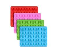 Yosoo Health Gear Molde Grande para Ositos de Goma, de Silicona, 4 Juegos, 200 Cavidades con 4 Goteros, 7,48 X 5,43 X 0,39 Pulgadas, para Dulces, Chocolate, Gelatina, Hielo para Panaderos Caseros