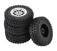 Yosoo Health Gear Neumáticos de Rueda de Coche RC para Neumáticos de Goma para Camioneta con Control Remoto, Se Adapta a LC79, Tracción Mejorada (Silver)