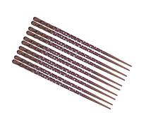 Yosoo Health Gear Palillos Reutilizables, Palillos de Madera Maras, 5 Pares de 22,5 Cm, 8,9 Pulgadas, Patrón Antideslizante, Lavables para Sushi, Ramen, Arroz, Comida Asiática, Fiestas para (rojo)
