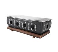 Yosoo Health Gear Parrilla de Barbacoa Japonesa Portátil, Estufa de Carbón de Aleación de Aluminio con Malla de Alambre para Barbacoa en Casa de Camping Yakitori (XL)