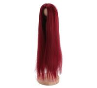 Yosoo Health Gear Peluca de Muñeca Peluca de Seda Larga y Recta de Alta Temperatura, Reemplazo de Cabello de Parte Media para Muñecas de 4 Puntos, Cabeza de 18,5 a 21 Cm, Accesorio de Peinado DIY