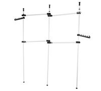 Yosoo Health Gear Perchero Ajustable de 4 Postes, Perchero de Doble Varilla de 2 Niveles para Colgar Ropa, Armario de Ropa Resistente Blanco, Estante Independiente para el Hogar, Armario Simple