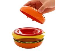 Yosoo Health Gear Platos de Salsa para Mojar en Forma de Hamburguesa, Cuencos de Plástico Apilables para Aperitivos para Salsa de Soja, Encurtidos con Aceite de Chile, con Colores Vibrantes para