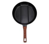 Yosoo Health Gear Sartén Antiadherente, Plancha Dividida de 18.5 Pulgadas | Cuerpo de aleación de aluminio, base magnética para calor rápido, de madera de goma que se mantiene fresco, Compatible con
