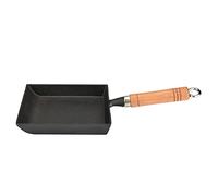 Yosoo Health Gear Sartén Japonesa Tamagoyaki para Tortilla de Huevo, Hierro con Mango de Madera, Antiadherente, Compatible con Gas, Halógeno e Inducción