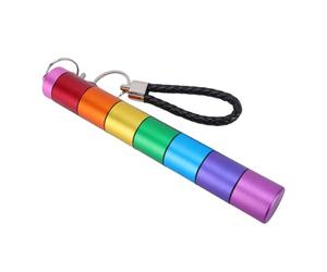 Yosoo Health Gear Tubo de Almacenamiento de 7 Compartimentos, Contenedor de Metal a Prueba de Agua de Aleación de Aluminio con Cordón y Anillos de Sellado O, para Viajes, Deportes Al Aire Libre,