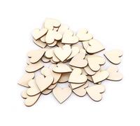Yosoo Juego de 25 Corazones de Madera, 50 Mm, Forma Artesanal Recortada en Madera, Corazón sin Terminar, Ideal para Hacer Tarjetas, Adornos de álbumes de Recortes, Decoraciones (25mm)