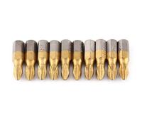 Yosoo Juego de Puntas de Destornillador PH2 con Revestimiento de Titanio, Acero de Aleación Magnético S2, Paquete de 10, Vástago Hexagonal de 1/4 para Electricistas y Mecánicos