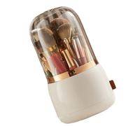 Yosoo Organizador de Brochas de Maquillaje, Contenedor Giratorio a Prueba de Polvo, Gran Capacidad para Cosméticos en Casa y Viajes (White)