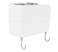 Yosoo Organizador de Utensilios Montado en la Pared, Material PP de Calidad Alimentaria con Divisores Desmontables, Ganchos para Almacenamiento de Cocina y Baño (Crema Blanco L)