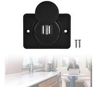 Yosoo Presa USB 12v, Toma de Corriente Coche, zócalo de Cargador de Coche rápido Doble USB 3.1A con Tornillos para Barcos, Yates, autocaravanas, autobuses
