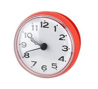 Yosoo Reloj de Baño Impermeable con Succión para Pared y Ventana - Reloj de Ducha Práctico y Decorativo para Monitorear el Tiempo en Tu Baño o Cocina, Color Rojo