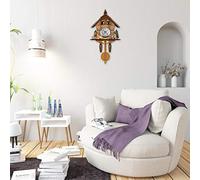 Yosoo Reloj de Cuco de Estilo Tradicional del Noroeste de Europa, Reloj de Pared de Madera Antigua con Péndulo de Campana Oscilante Automático para Decoración del Hogar (CM010)
