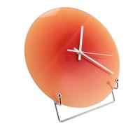 Yosoo Reloj de Pared de Cuarzo Sin Tic-TAC, Reloj Silencioso Redondo de Vidrio de 12 Pulgadas con Diseño Nórdico Atardecer, Funciona con Batería para Sala, Cocina u Oficina (Orange)