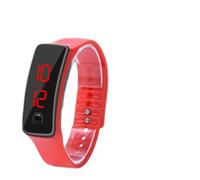 Yosoo Reloj de Pulsera LED, Reloj Digital con Correa de Silicona con Esfera de 12 Horas, Ideal para Deportes y Ropa Informal (Rojo)