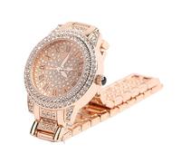Yosoo Reloj para Mujer, Elegante Reloj de Cuarzo con Diamantes de Imitación y Números Romanos, Diseño Luminoso, Material de Aleación con Tamaño Delgado, para Fiestas, Oficinas y Viajes