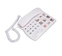 Yosoo Teléfono Fijo con Botones Grandes para Personas Mayores, Teléfono de Línea Fija con Control Remoto SOS y 9 Botones Grandes con Imágenes, Timbre Extra Fuerte para Ancianos con